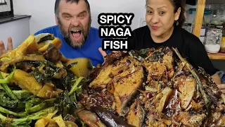 EATING SPICY NAGA FISH/SPICY FISH WITH SUMAC/NAGA FISH COOKING RECIPE/APEI EATS