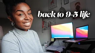 MONDAY MORNING 👩🏾‍💻 a new job, 9-5 life + 7am morning routine vlog