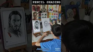 Portrait with Pencil Shading. by my young artist. Jonas Ong. 14 yo.