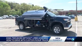 Iowa teen born without limbs learns how to drive with a custom truck
