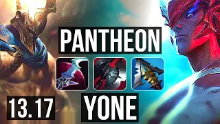 PANTH vs YONE (TOP) | Rank 6 Panth, 6 solo kills | TR Grandmaster | 13.17