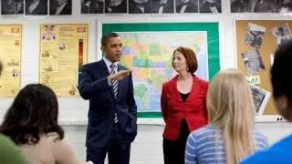 President Obama & Prime Minister Gillard Visit Wakefield High School