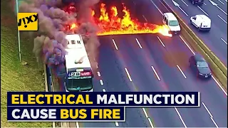 Bus Catches Fire on Highway Due to Electrical Malfunction