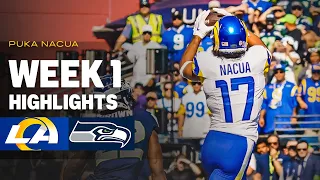 Highlights: Rookie WR Puka Nacua's 10 catches in his 119-yard pro debut | Week 1 vs. Seahawks