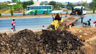 Excellent Processing Connecting & Landfill By D20P Dozer Pushing Dirt And Miniature Truck dumping