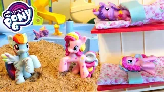 My Little Pony Camping Camper Van Beach Pool Party! | Mommy Etc