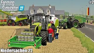 Harvesting WHEAT, Baling and collecting Straw bales│Niedersachsen 22│FS 22│ Timelapse 2