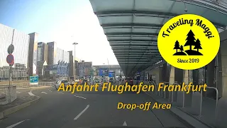 Anfahrt Autobahn A5 zum Flughafen Frankfurt - Terminal 1 Drop-off  P39