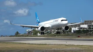 St Maarten arrivals and departures from the touchdown location. Planespotting in 4K SXM