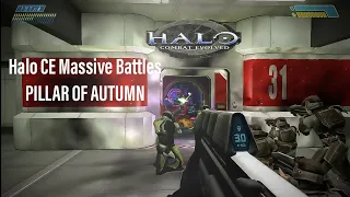 Halo CE Massive Campaign Battles - THE PILLAR OF AUTUMN (Best Mod Ever)