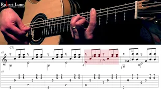 EBB AND FLOW (with Effects) - Full TAB - Robert Lunn -Classical Guitar