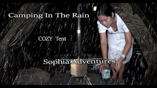 2 DAY solo camping IN THE HEAVY RAIN with my dog - RELAXING SATISFYING IN cozy tent