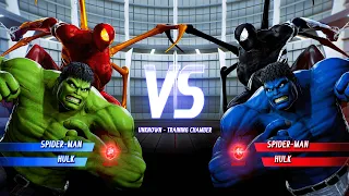 Red Spider-Man & Green Hulk vs Black Spider-Man & Blue Hulk (Hardest) Marvel vs Capcom Infinite