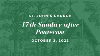 Online Worship - 17th Sunday After Pentecost