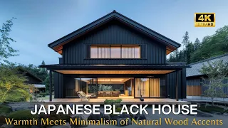 Warmth Meets Minimalism: Japanese Black House with Natural Wood Accents | Elegant Comfort Interior