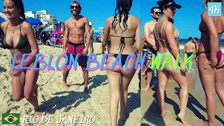 🇧🇷 | Leblon Beach 🏖️ Summertime Vibes Walk | Rio de Janeiro, Brazil | ⁴ᴷ⁶⁰