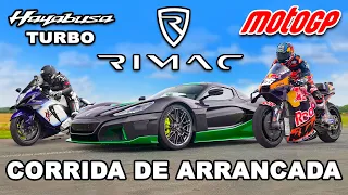 MotoGP vs Rimac Nevera vs Turbo Hayabusa: CORRIDA DE ARRANCADA