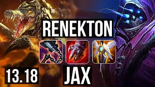 RENEKTON vs JAX (TOP) | 700+ games, 10/2/4, Dominating | EUW Master | 13.18