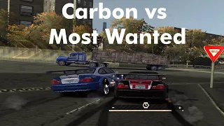 NFS MW Razor Bmw M3 GTR vs Stacked Deck NFS CARBON Bmw M3 GTR (Final Races in NFS MW)