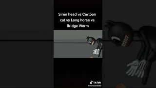 siren head vs long horse vs cartoon cat vs bridge worm