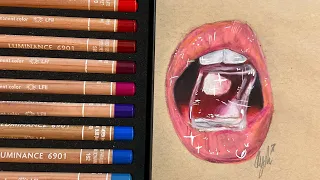 How to draw ice cube lips 🧊| Tutorial