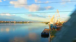 Вид из окна поезда - Пересечение реки Енисей (г. Красноярск)