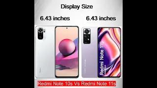 #short Redmi Note 10s Vs Redmi Note 11s #shortreview #shortspecifications