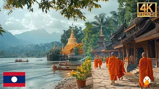 Luang Prabang, Laos🇱🇦 Amazing! Ancient Buddhist City with Over 1000 Years (4K UHD)
