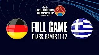 Germany v Greece | Full Basketball Game | FIBA U20 European Championship 2022