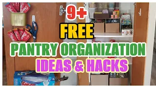 9+ FREE KITCHEN PANTRY ORGANIZATION IDEAS TIPS & HACKS | $0 DIY CABINET SHELF | AMAZON BOX HACKS