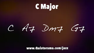 C Major Jazz Backing Track || Slow Swing 1-6-2-5