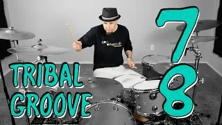 7/8 Tom Drum Groove + Double Kick