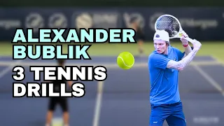 3 Tennis Drills with Alexander Bublik 🎾🇰🇿