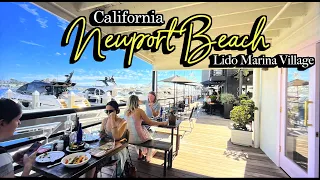 Newport Beach 'Lido Marina Village' Walking Tour & Travel Guide 🇺🇸 California, USA. [4K HDR]