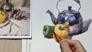 Watercolor painting for beginners - still life