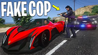 Stealing 100 Cars as Fake Cop in GTA 5 RP..