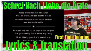 Schrei Nach Liebe die Ärzte   lyrics & translation - REACTION - First Time hearing