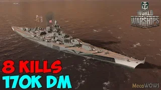 World of WarShips | Tirpitz | 8 KILLS | 170K Damage - Replay Gameplay 4K 60 fps