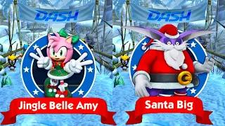 Sonic Dash - Jingle Belle Amy vs Santa Big - All Christmas Characters Unlocked - Gameplay