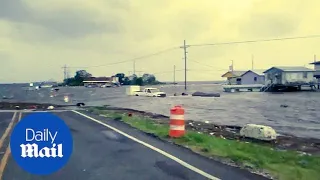 Heavy flooding due to hurricane Barry in Galliano, Louisiana