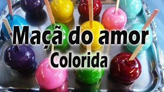 MAÇÃ DO AMOR COLORIDA COMO FAZER - PASSO A PASSO