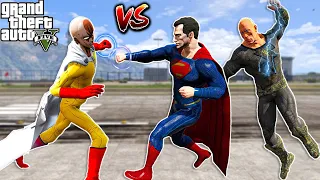 GTA 5 - SAITAMA VS SUPERMAN AND BLACK ADAM | EPIC BATTLE!