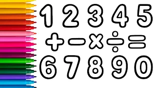 Numbers And Four Operations Drawing And Coloring | How to Draw Numbers & 4 Operations Easy for Kids