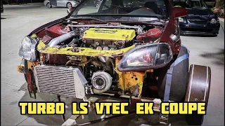 TURBO B18B1 (LS VTEC) HONDA CIVIC EK COUPE VS NITROUS B18(LS NON V) CIVIC EG HATCH | C.F.RACING | 4K