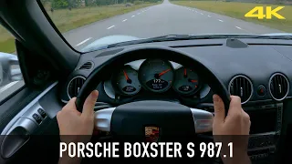 Porsche Boxster S 987 280HP manual POV drive (Binaural audio). LOUD EXHAUST. 4K 60FPS.