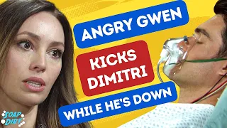 Days of our Lives: Gwen Kicks Gunshot Dimitri While He's Down - Role Swap Setup!  #dool #days