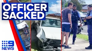 NSW cop allegedly caught almost five times over the limit after crash | 9 News Australia