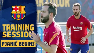 🎥 MIRALEM PJANIĆ'S first training session as a BARÇA PLAYER! 💙❤️