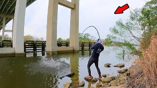 Walked Under a Giant Bridge and Caught Dinner! *Catch, Clean Cook*