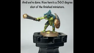 Annotated timelapse of how I painted a Seraphon Saurus Warrior.